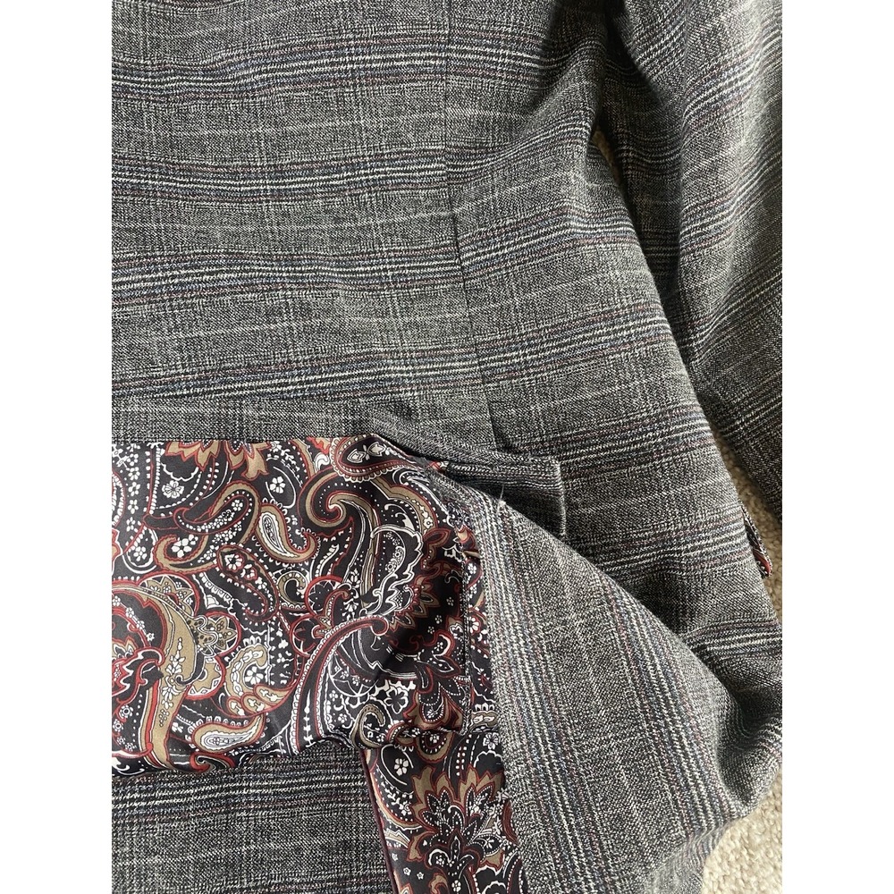Paisley & Gray Slim Fit Rayon Stretch Gray Plaid Blazer Men 42R Preppy Old Money - Picture 11 of 13